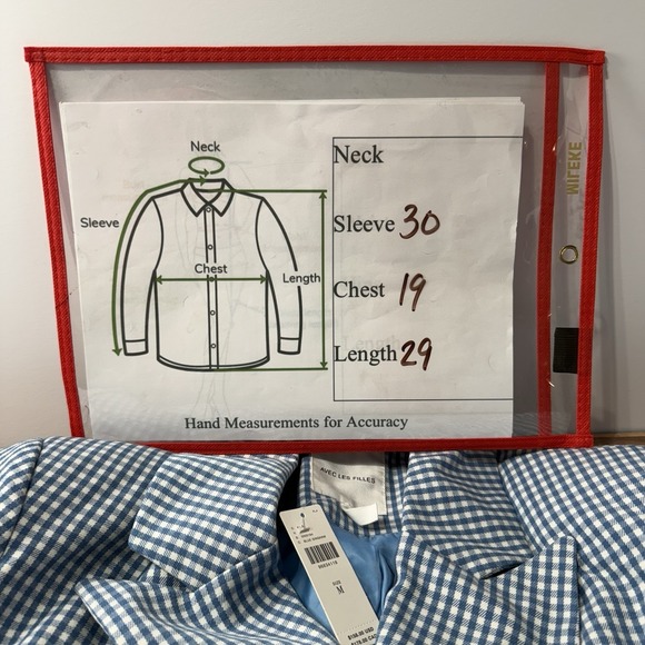 Avec Les Filles Women Sz Med Blue Pinstripe Notch Lapel Belted Blazer Jacket NWT - Picture 7 of 8